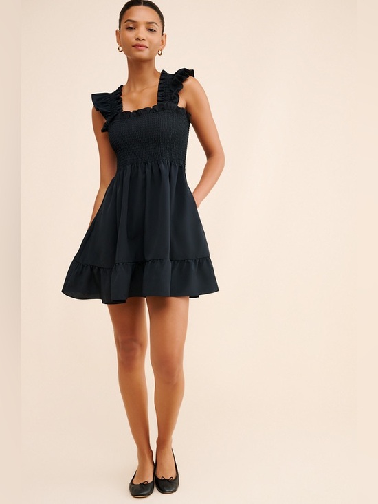 Hill House Dresses & Skirts - Hill House The Elizabeth Nap Dress Crepe Black Mini Smocked XXS